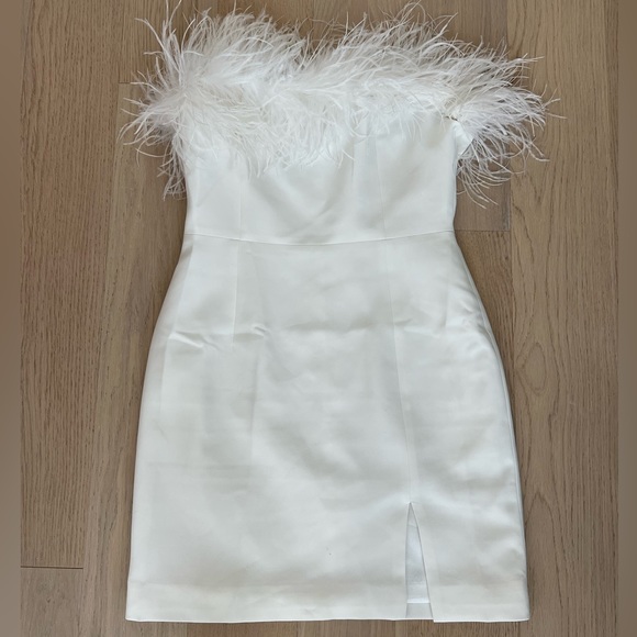Par Violet Age of Innocence White Mini Feather Dress - Medium - Picture 2 of 4